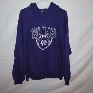Gildan Women's Purple and Navy Hoodie